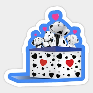 Puppy Dalmatian Valentine Sticker